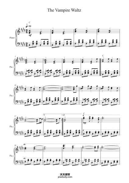“The Vampire Waltz”钢琴谱-arr. Michael Ake-免费下载-天天钢琴
