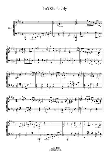 “Isn't She Lovely”钢琴谱-arr. Eryk Podsiadło-免费下载-天天钢琴