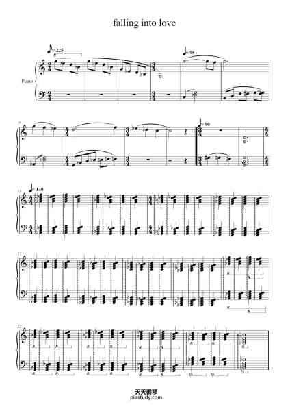 “falling into love”钢琴谱-jacob tyler hoover-免费下载-天天钢琴