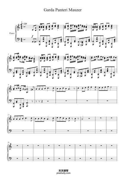 “Garda Panteri Mauzer”钢琴谱-Roki Vulovic-免费下载-天天钢琴