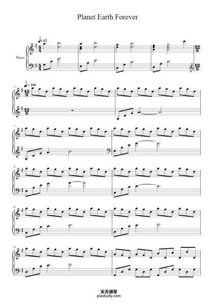 “Planet Earth Forever”钢琴谱-Jo Blakenburg-免费下载-天天钢琴
