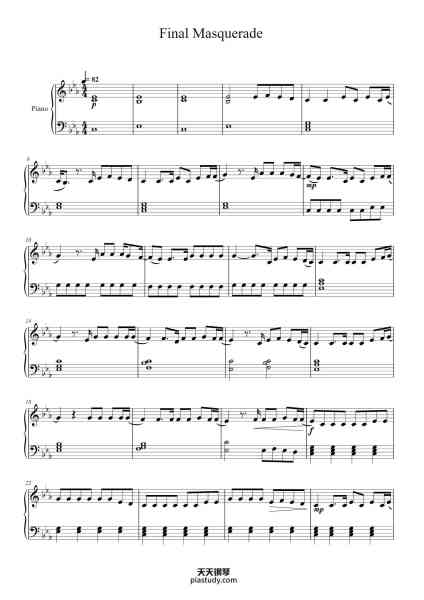 “Final Masquerade”钢琴谱-Linkin Park-免费下载-天天钢琴