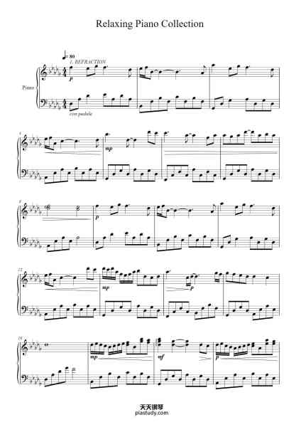 “Relaxing Piano Collection - for sleep, studying, and stress”钢琴谱-Boothwalsh-免费下载-天天钢琴
