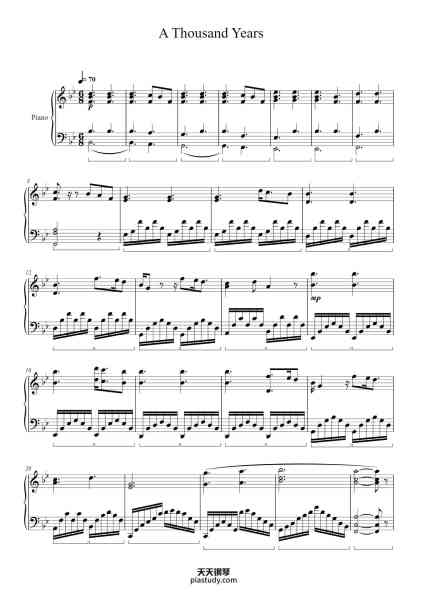 “A Thousand Years”钢琴谱-arr. Jairo Garc?a-免费下载-天天钢琴