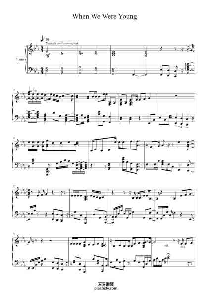 “When We Were Young”钢琴谱-Arranged By Wil Munro-免费下载-天天钢琴