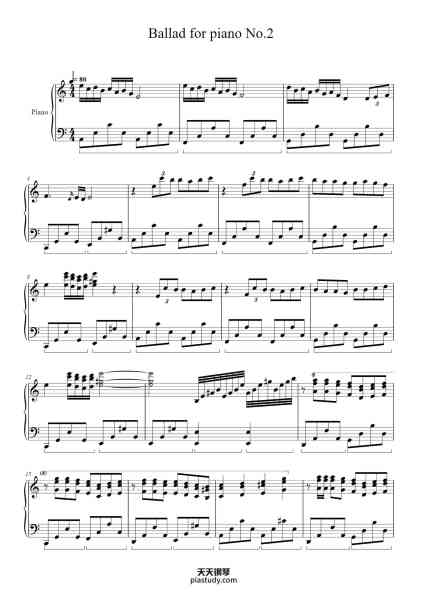 “Ballad for piano No.2”钢琴谱-Tenbeck Tatesing-免费下载-天天钢琴