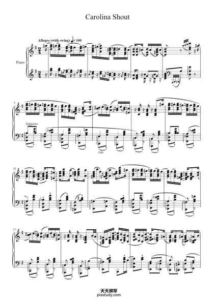 “Carolina Shout”钢琴谱-James Price Johnson (1894-1955)-免费下载-天天钢琴