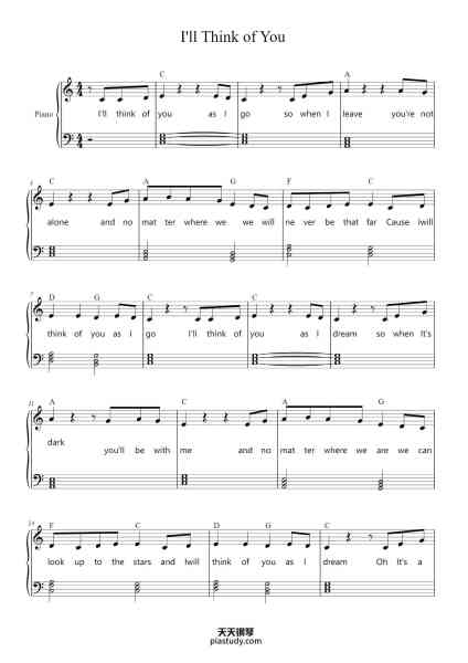 “I'll Think of You”钢琴谱-Camilsie-免费下载-天天钢琴