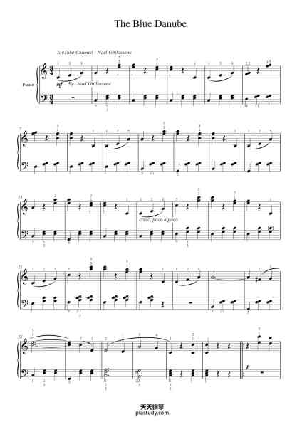 “The Blue Danube, Op. 314”钢琴谱-Johann Strauss II-免费下载-天天钢琴