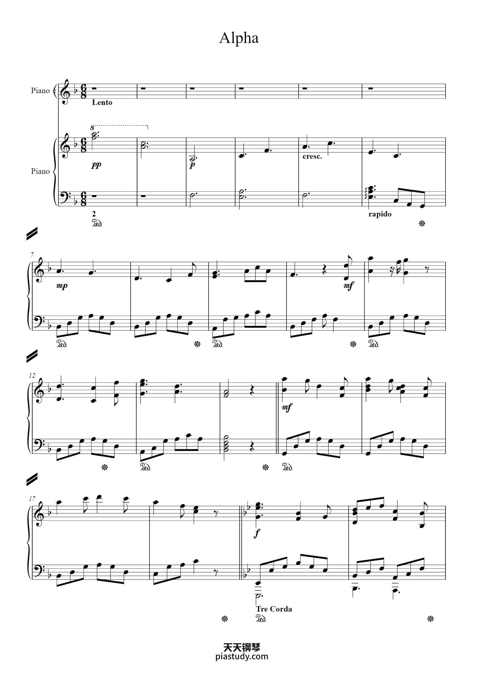 Alpha - C418 (from Minecraft - Volume Beta)钢琴谱 - C418 - free piano ...