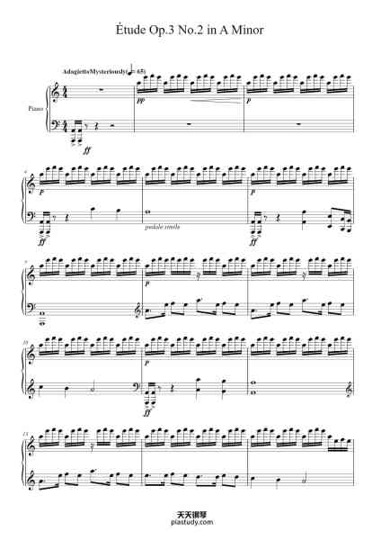 “Étude Op.3 No.2 in A Minor”钢琴谱-Harry Su-免费下载-天天钢琴