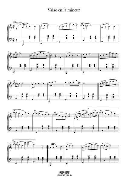 “Valse in A Minor, B. 150”钢琴谱-Frédéric Chopin-免费下载-天天钢琴