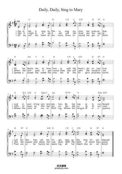 “Daily, Daily, Sing to Mary”钢琴谱-Traditional Maria zu Lieben-免费下载-天天钢琴