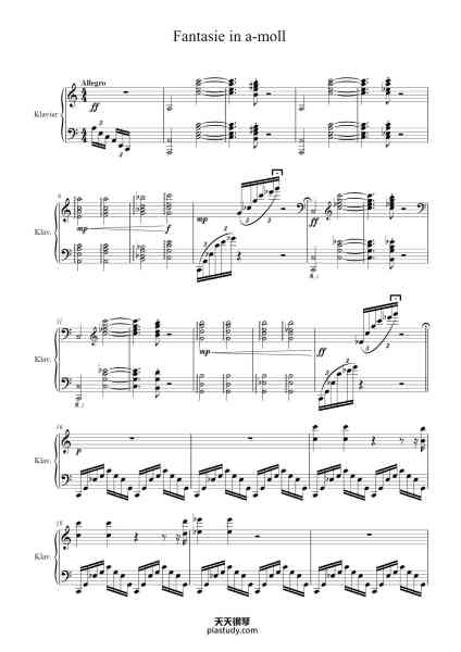“Fantasie in A Minor”钢琴谱-Vicge Ruridge-免费下载-天天钢琴