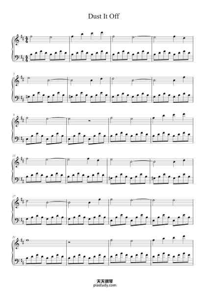 “Dust It Off”钢琴谱-C. Hanke-免费下载-天天钢琴