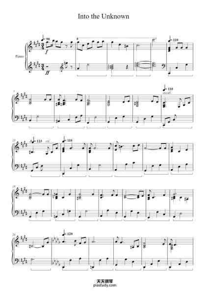 “Into the Unknown”钢琴谱-Arranged by referee111 The Blasting Company-免费下载-天天钢琴
