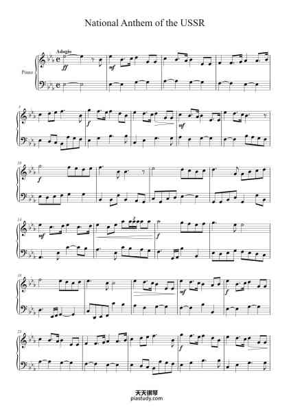 “National Anthem of the USSR”钢琴谱-Ausca lai-免费下载-天天钢琴