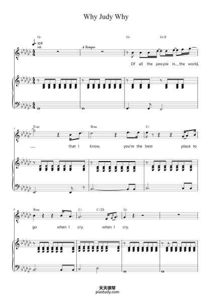 “Why Judy Why”钢琴谱-Music & Lyrics
By Billy Joel-免费下载-天天钢琴