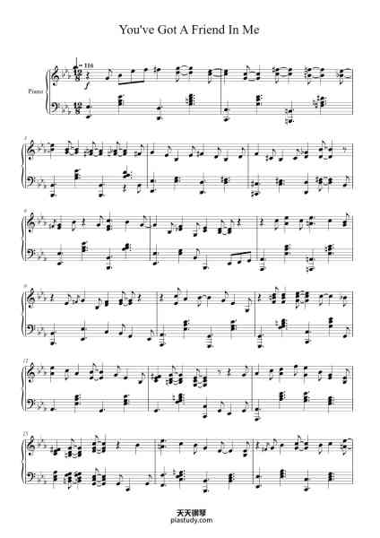“You've Got A Friend In Me”钢琴谱-Randy Newman-免费下载-天天钢琴
