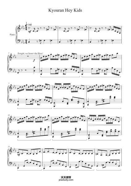 “Kyouran Hey Kids”钢琴谱-arr. Ian Robison-免费下载-天天钢琴