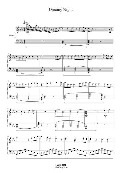 “Dreamy Night”钢琴谱-Fieldnald Bosrin-免费下载-天天钢琴