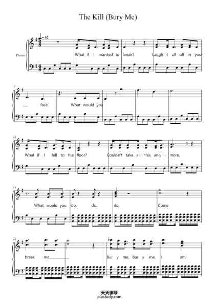 “The Kill (Bury Me)”钢琴谱-30 Seconds to Mars-免费下载-天天钢琴