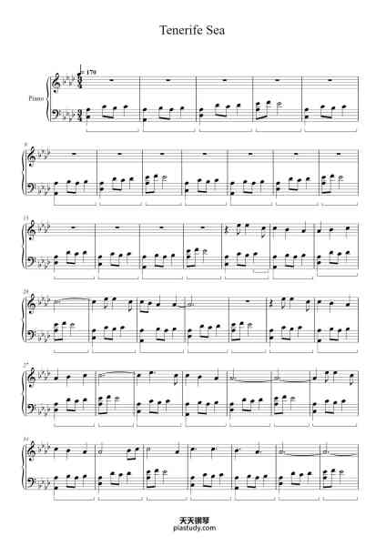 “Tenerife Sea”钢琴谱-arranged by Emma Paavo-免费下载-天天钢琴
