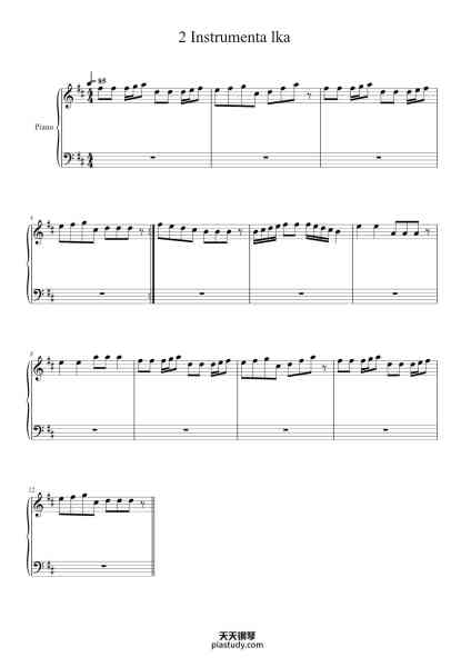 2 Instrumenta lka钢琴谱 - - free piano sheet music - PiaNoproblem