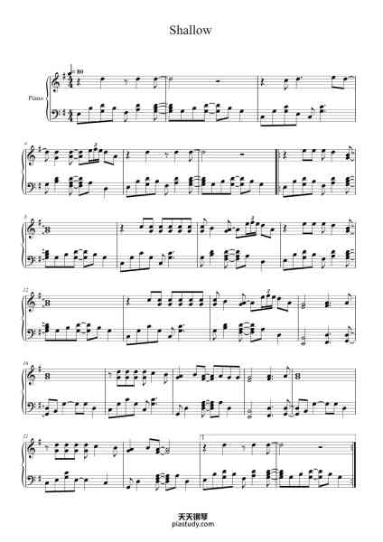 “Shallow”钢琴谱-Lady Gaga & Bradley Cooper
Moldaketa pianorako: Larraitz-免费下载-天天钢琴