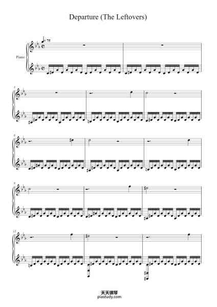 “Departure”钢琴谱-Max Van Richter-免费下载-天天钢琴