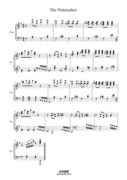 “The Nutcracker”钢琴谱-Tchaikovsky-免费下载-天天钢琴