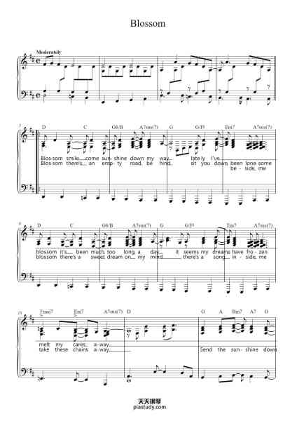 “Blossom”钢琴谱-
Words and Music by
JAMES TAYLOR-免费下载-天天钢琴