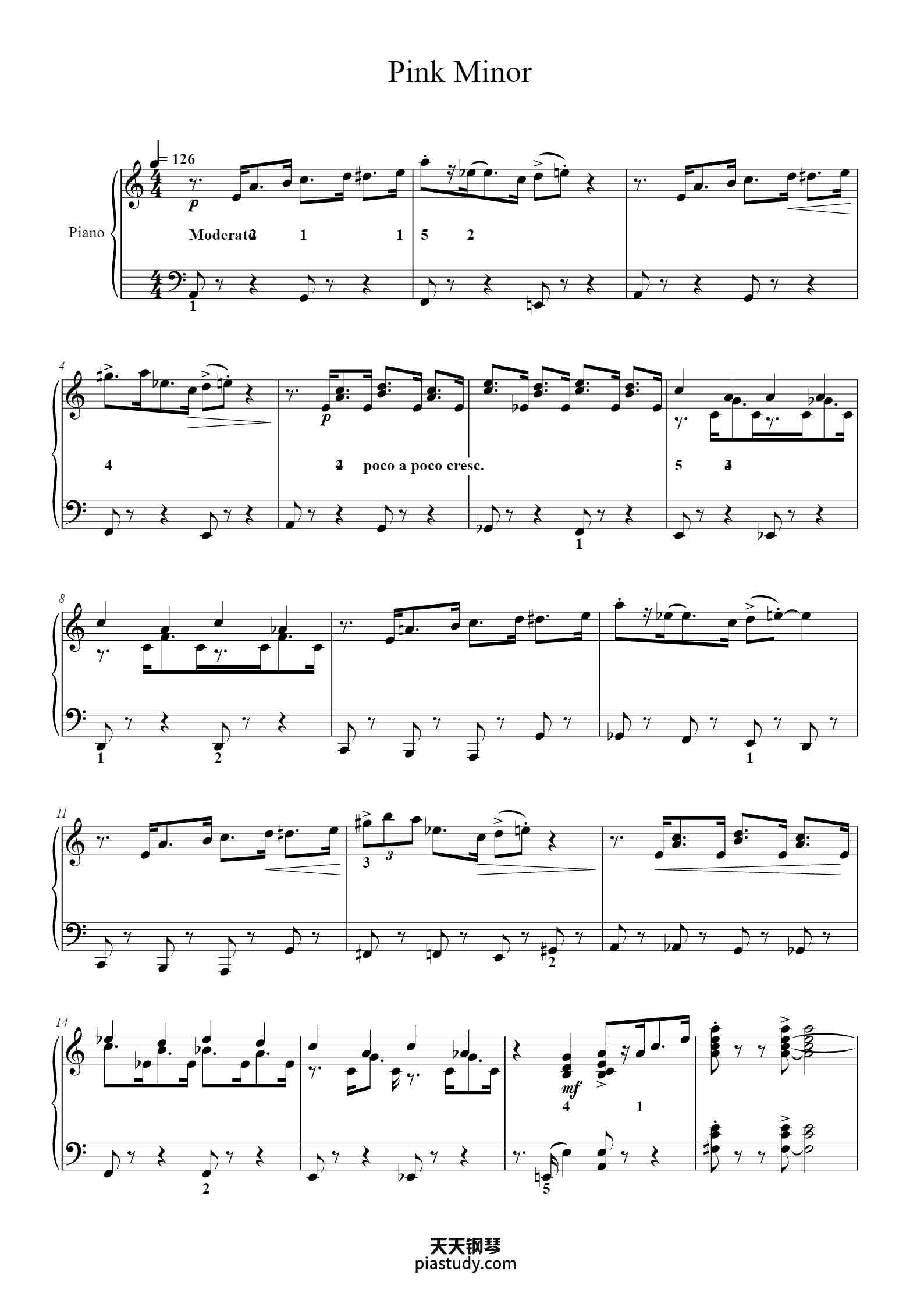 'Pink Minor英皇考级2021&2022，7级-C-1' - Piano Sheet Music By Madelenie Dring ...