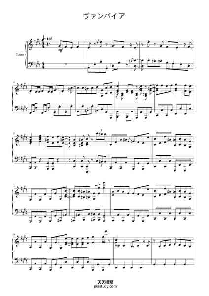 “ヴァンパイア”钢琴谱-DECO*27
arr TH
-免费下载-天天钢琴