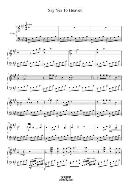 “Say Yes To Heaven”钢琴谱-Lana Del Rey-免费下载-天天钢琴