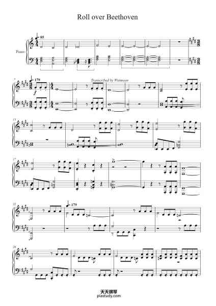 “Roll over Beethoven”钢琴谱-Electric Light Orchestra-免费下载-天天钢琴