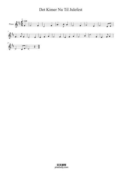 “Det Kimer Nu Til Julefest”钢琴谱-C. Balle (1850)-免费下载-天天钢琴