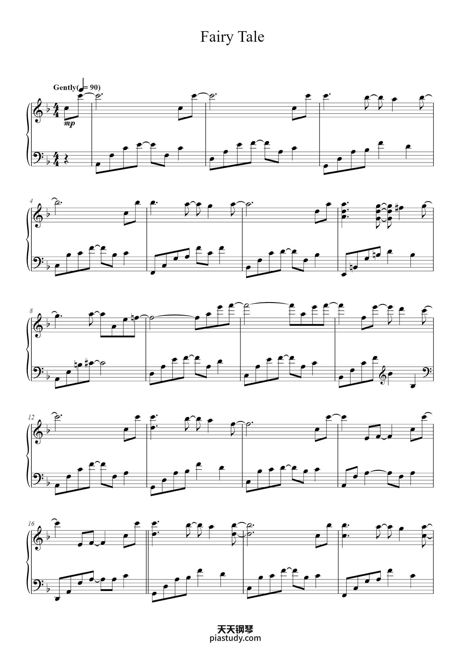 Fairy Tale钢琴谱 - Yiruma - free piano sheet music - PiaNoproblem