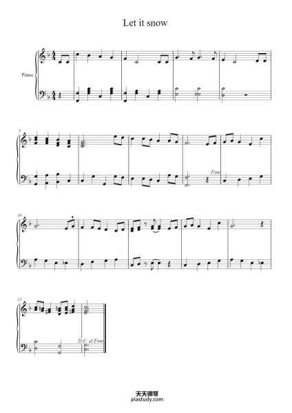 “Let it snow”钢琴谱-Frank Sinatra-免费下载-天天钢琴