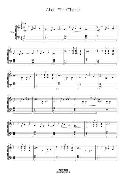 “About Time Theme”钢琴谱-Nick Laird-Clowes-免费下载-天天钢琴