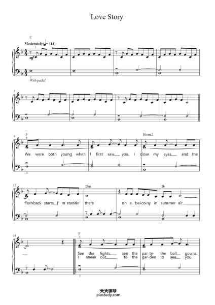 “Love Story”钢琴谱-Words and Music by
TAYLOR SWIFT-免费下载-天天钢琴
