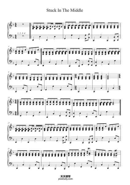 “Stuck In The Middle”钢琴谱-MIKA-免费下载-天天钢琴