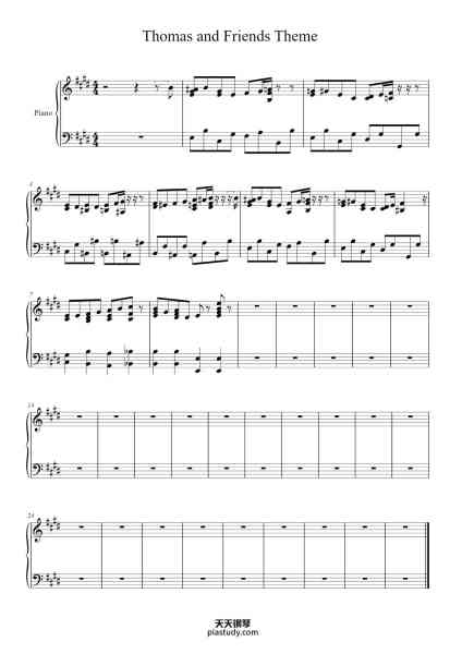 “Thomas and Friends Theme”钢琴谱-Misc Cartoons-免费下载-天天钢琴
