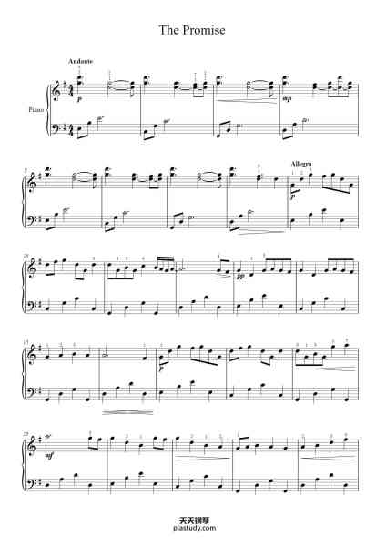 “The Promise”钢琴谱-Matthew Meredith-免费下载-天天钢琴