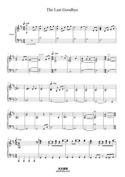 “The Last Goodbye”钢琴谱-Kenick Humckey-免费下载-天天钢琴