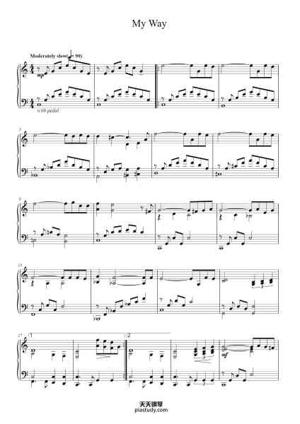 “My Way”钢琴谱-English Words by PAUL ANKA
Original French Words by GILLES THIBAULT
Music by JACQUES REVAUX and CLAUDE FRANCOIS-免费下载-天天钢琴