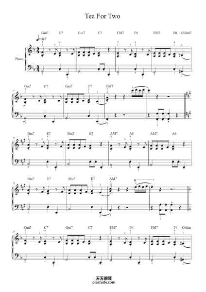 “Tea For Two”钢琴谱-Arranged: Marius Dumitrescu
MusicSmart.ca-免费下载-天天钢琴
