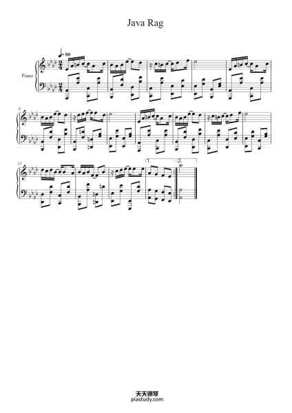 “Java Rag”钢琴谱-Robin Fehr-免费下载-天天钢琴