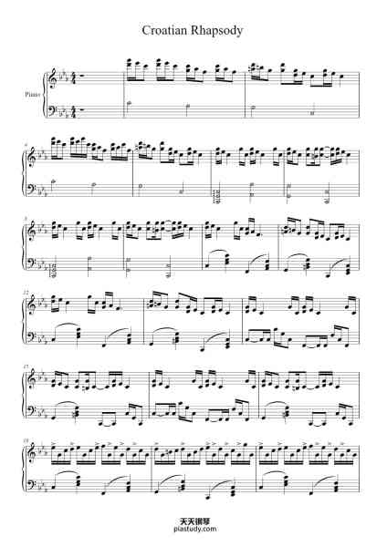 “克罗地亚狂想曲-完美版”钢琴谱-马克西姆-Maksim·Mrvica-免费下载-天天钢琴