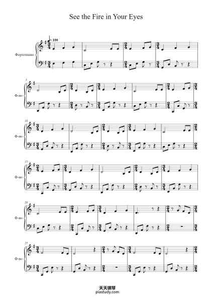 “See the Fire in Your Eyes”钢琴谱-Woody Jackson-免费下载-天天钢琴